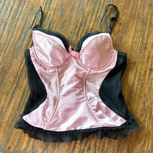 Victoria's Secret VTG Y2K Sexy Little Thing Pink Satin Coquette Corset Top 36C